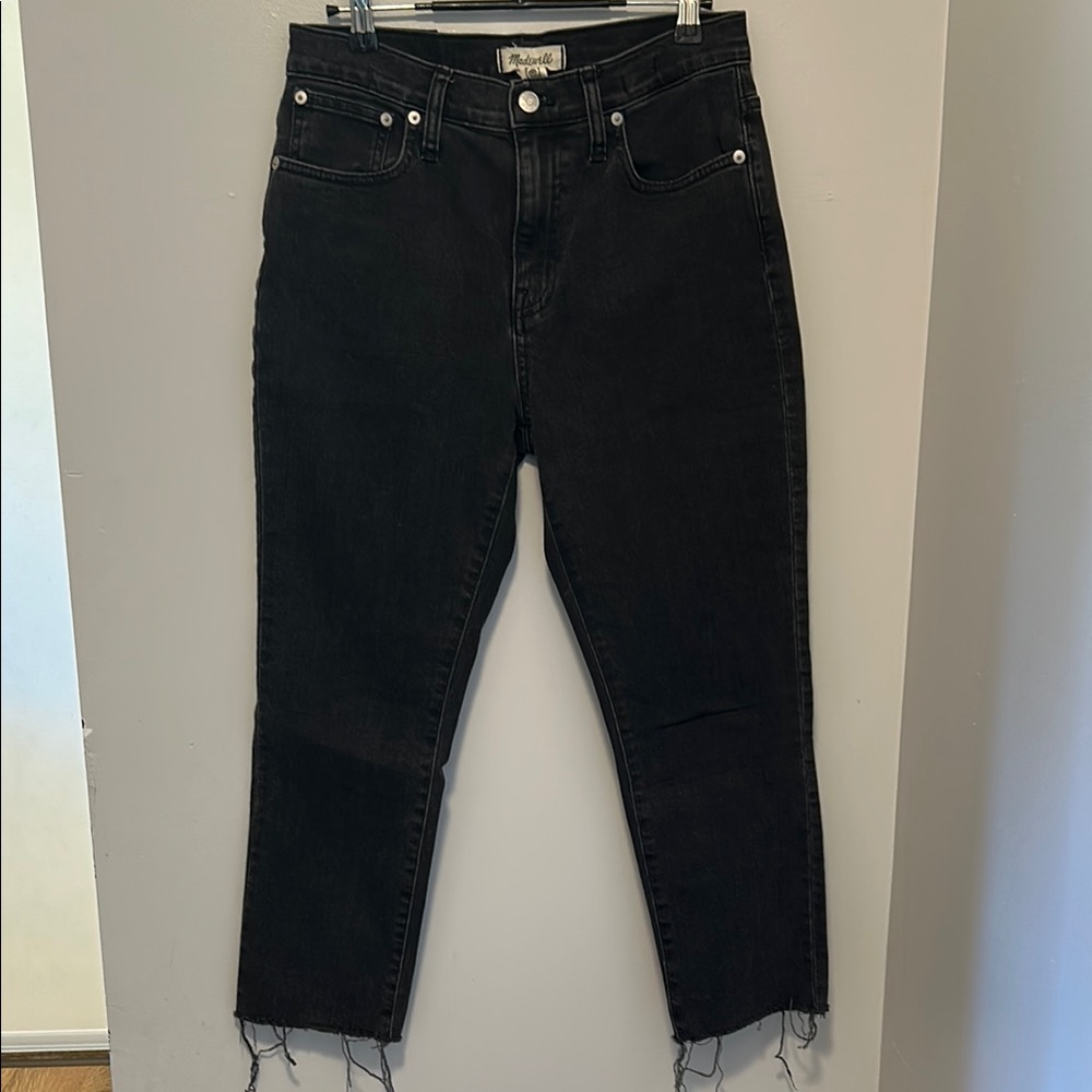 Madewell Black High-Rise Slim Crop Boyjean 26P
